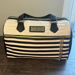 Betsey Johnson black and white striped purse